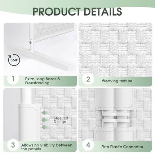 White Folding Room Divider N620