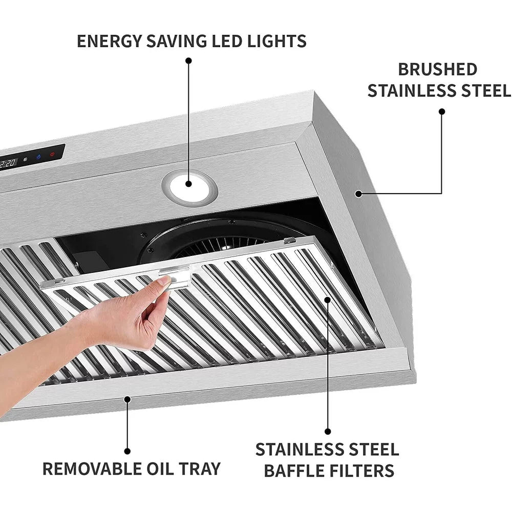 30 inch Stainless Steel Under Cabinet Range Hood with Dual Motors 600 CFM Q813953