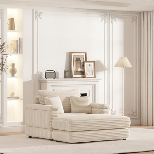 86.6 Inch Corduroy 3 Seater Sectional Sofa with Ottoman K27694