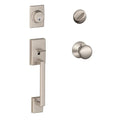Satin Nickel Single Cylinder Handleset and Knob M1663