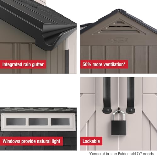 Gray 7 x 7 Ft Resin Outdoor Storage Shed F814429