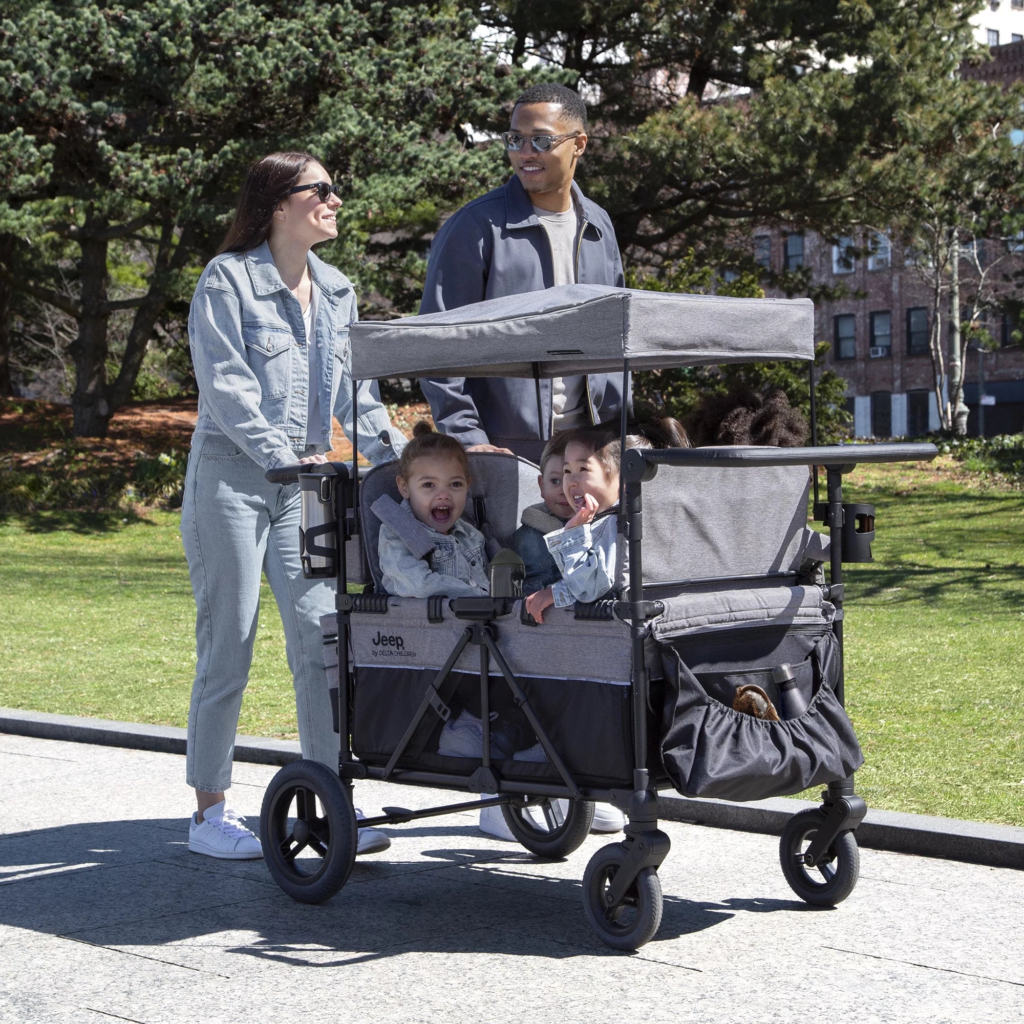 Grey 4 Seater Stroller Wagon E41733
