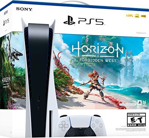 Playstation 5 Disc Version Console Horizon Forbidden West Bundle - 4K-TV Gaming, 16-GB GDDR6 RAM, 8K Output, WiFi 6, 825GB SSD M77137