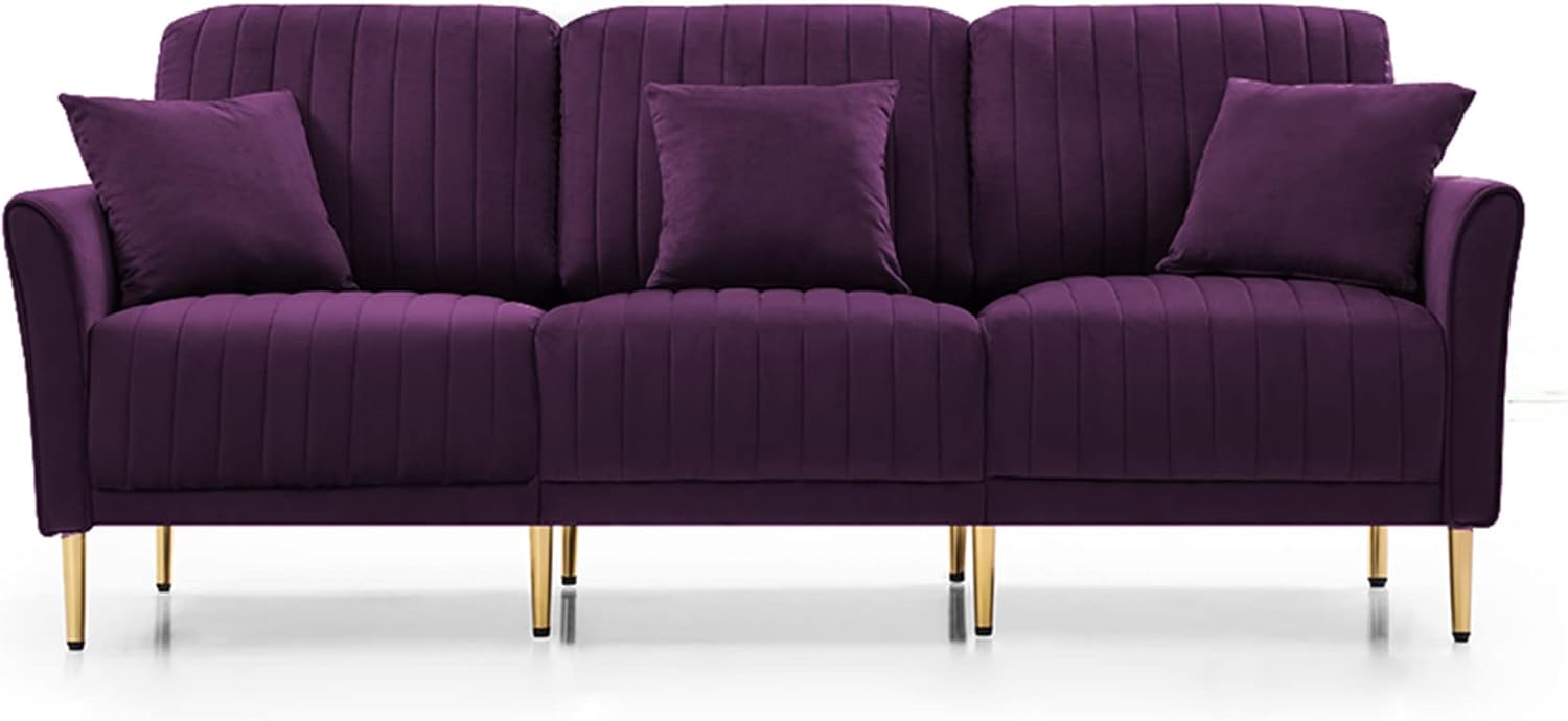 3-Piece Velvet Purple Sectional Sofa Set C9466