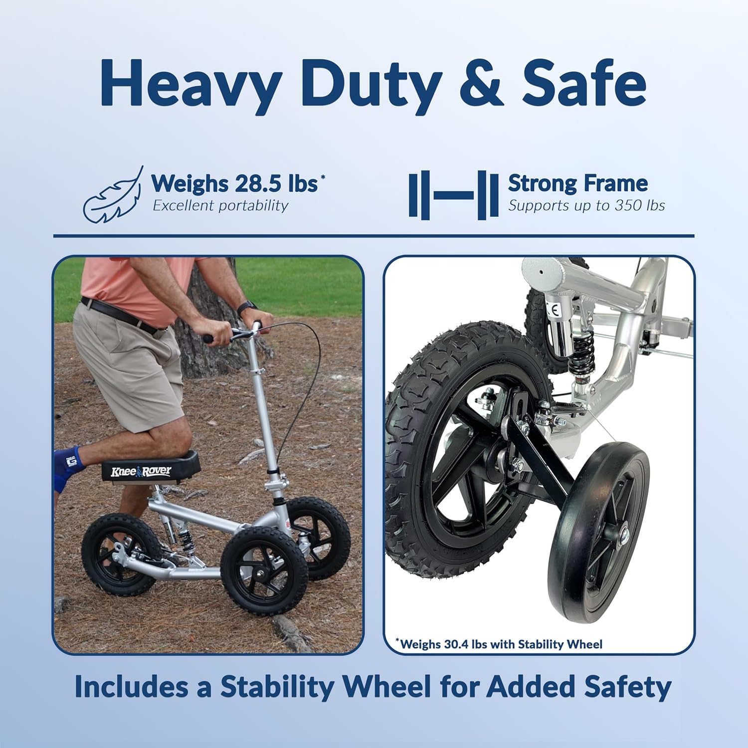 Silver All Terrain Knee Scooter with Shock Absorber U67207