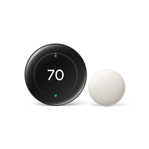 Polished Silver Smart Thermostat with Temperature Sensor F739070