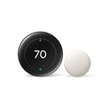 Polished Silver Smart Thermostat with Temperature Sensor F739070