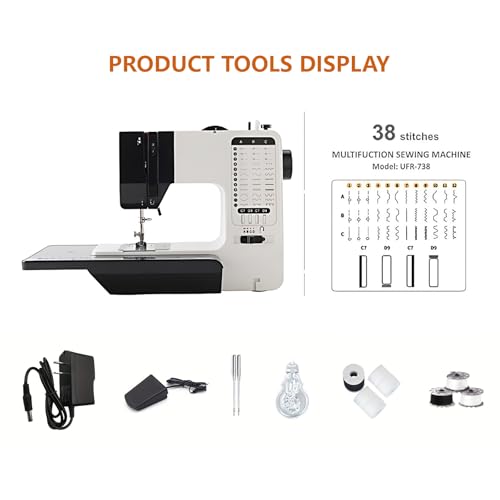 38 Stitch Patterns Sewing Machine with Sewinglight H297994