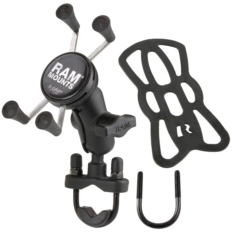 Large Phone Mount with Handlebar U-Bolt Base and Short Arm D278