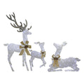 3PC White Deer Family LED Lighted Christmas Outdoor Decorations B74626