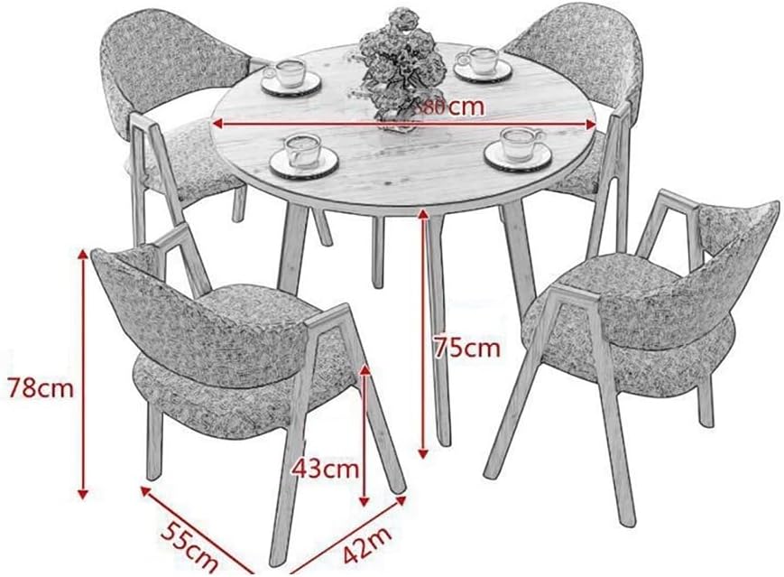 Round Faux Marble Dining Table Set with Upholstered Chair S880