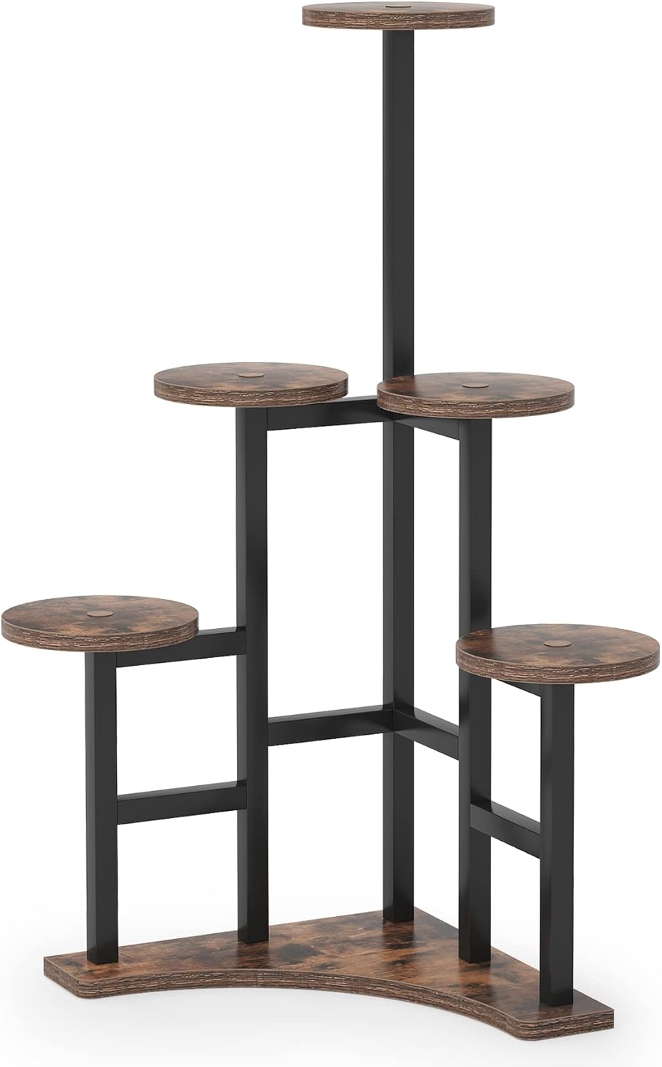 6 Tiered Corner Plant Stand Rustic Brown M98241