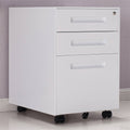 White 3-Drawer Mobile Metal File Cabinet I442876