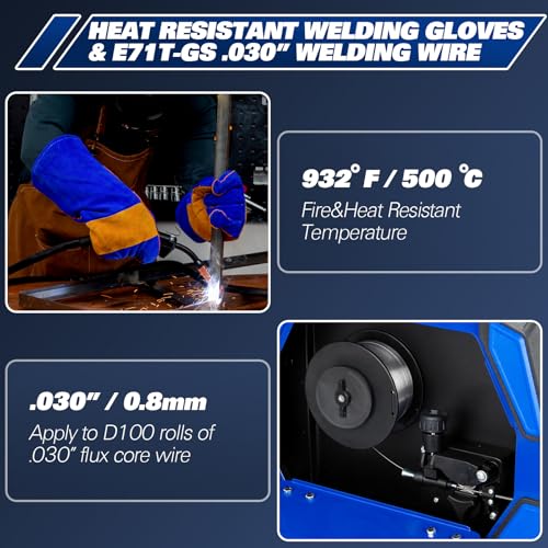 3-in-1 IGBT Inverter Welder, 110V Flux Core MIG/Lift TIG/Stick Welding Machine with Synergic Control, LED Display, Full Kit P5436