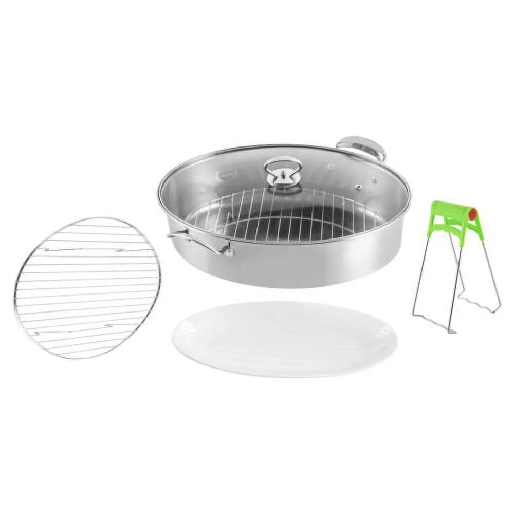 Stainless Steel Fish Steamer Pot with Glass Lid O29491