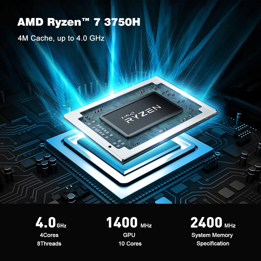 Mini PC Windows 11 Pro AMD Ryzen 7 3750H 8GB 256GB T252