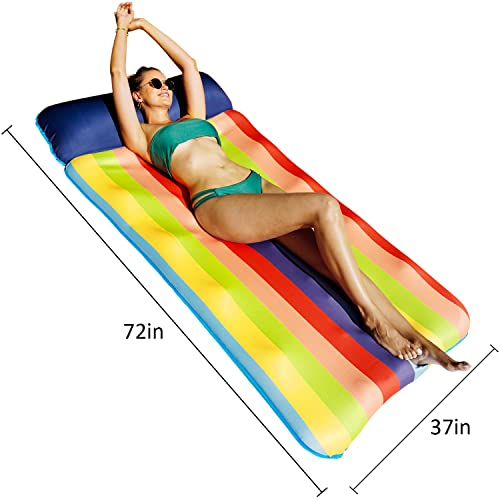 72" X 37" Extra Large Fabric-Covered Inflatable Pool Raft X783