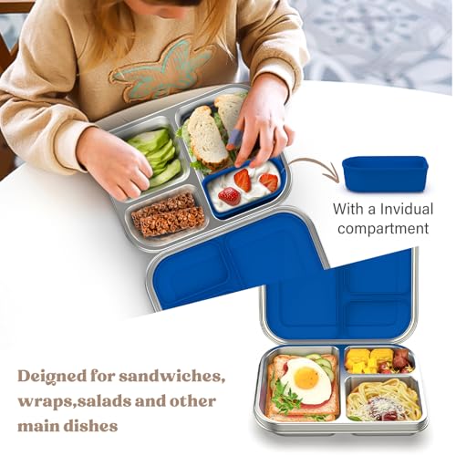 Pink 3 Compartments Leak Proof Stainless Steel Bento Lunch Box N1817