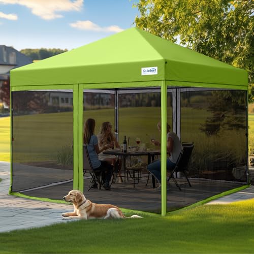 6.6'x6.6' Pop up Screened Canopy Tent with Mosquito Netting and Wheeled Carry Bag S2711