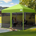 6.6'x6.6' Pop up Screened Canopy Tent with Mosquito Netting and Wheeled Carry Bag S2711
