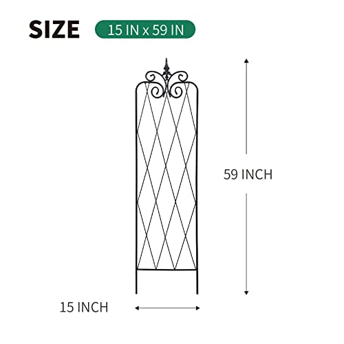 2 Pack 71" H x 15" W Black Metal Garden Trellis Z38953