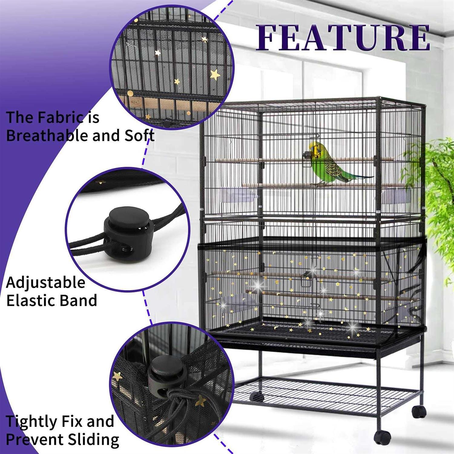 Large Bird Cage Cover Adjustable Nylon Mesh Net Y2768