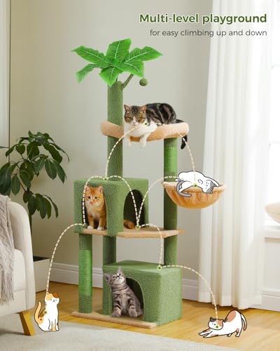 Grey Cat Tree with 2 Condos and Scratching Posts Q758