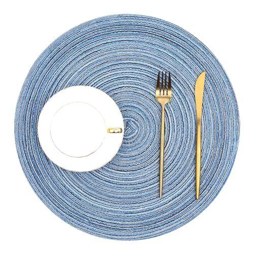 Glitter Gold Round Braided Placemats Set of 8 J35305