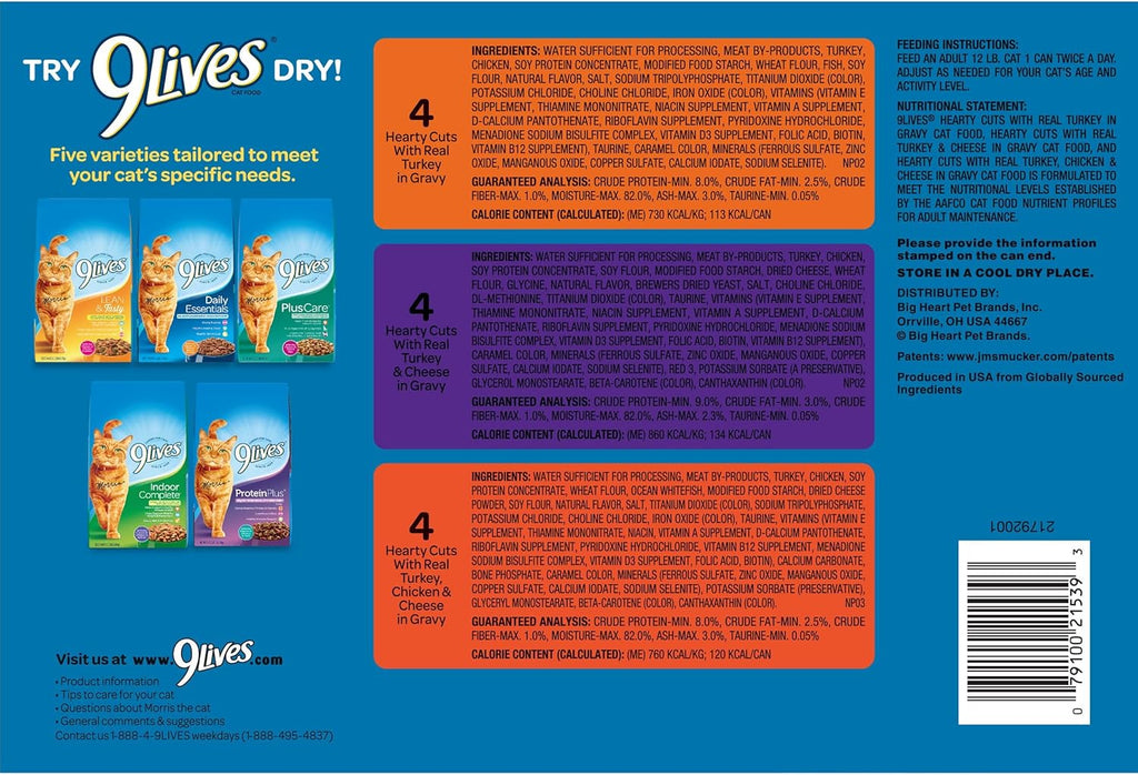 Turkey Favorites Variety Pack Wet Cat Food, 5.5-Ounce Can, Pack of 12 G81895