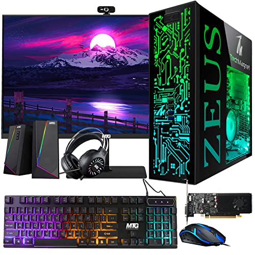 Gaming Desktop PC, Intel i5 4th Gen, GT 1030 2GB DDR5, 8GB RAM, 1TB SSD + 4TB HDD, 24 Inch Curved Gaming Monitor, Windows 11 Pro A646