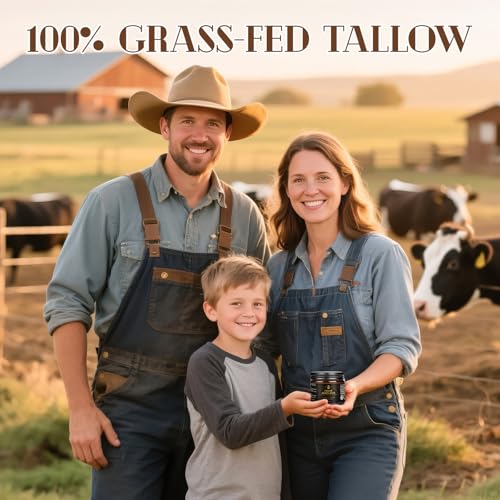 Organic Grass-Fed Beef Tallow Balm with Raw Wild Honey (120g) E5133