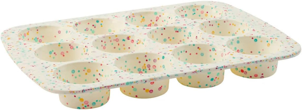 White Confetti 12 Cup Silicone Cake Pan - 2 Pack P4463