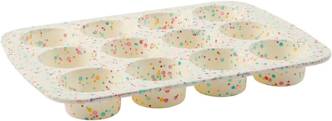 White Confetti 12 Cup Silicone Cake Pan - 2 Pack P4463