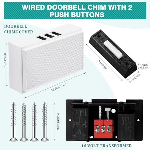 16V 10VA Two Sounds Doorbell Chime with 2 Lighted Push Buttons Y87397