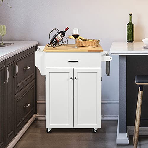 Kitchen Island Cart with Storage on Wheels D7467