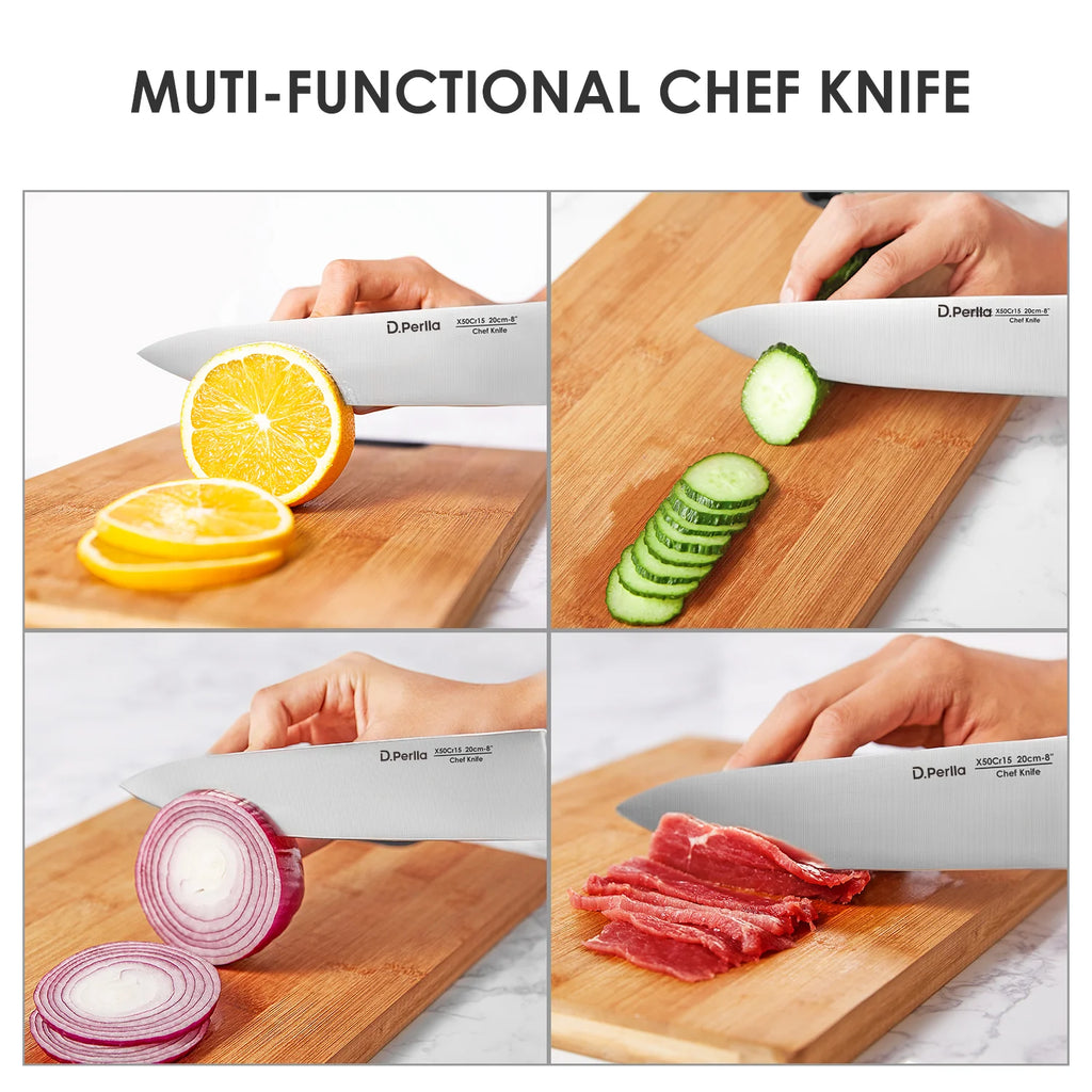 14 Piece High Carbon Stainless Steel Kitchen Knife Set with Acrylic Stand P588