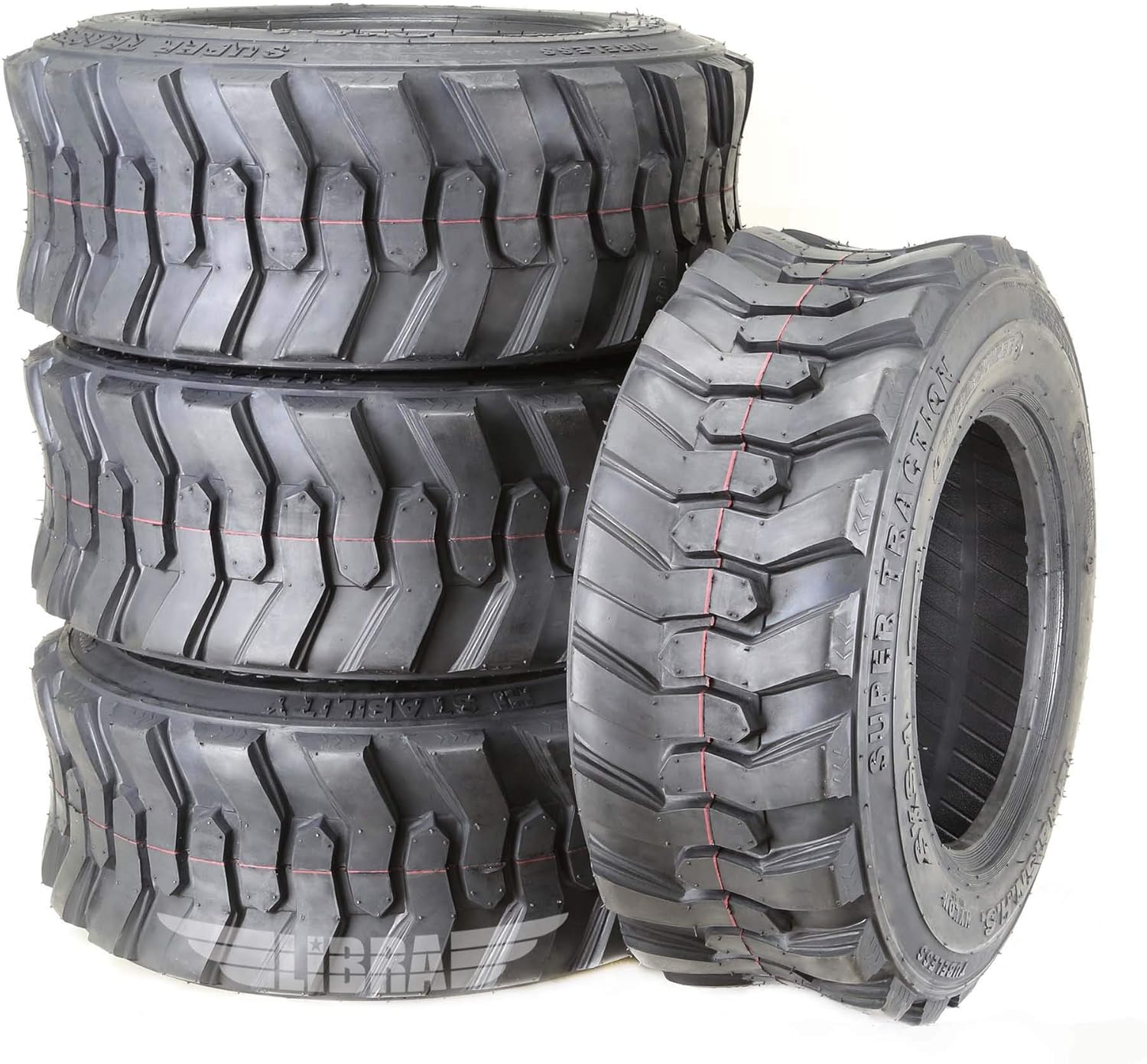 Set 4 Heavy Duty Skid Steer Tire with Rim Guard B590644