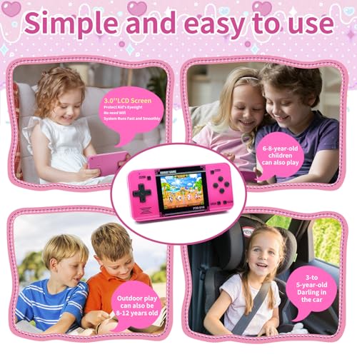 Handheld Retro Video Game Player with 3.0" LCD Screen (Red) P63536