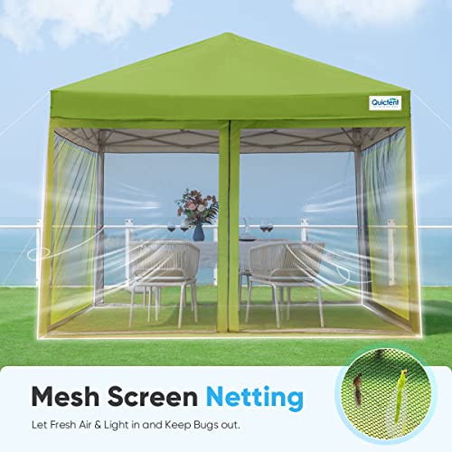 6.6'x6.6' Pop up Screened Canopy Tent with Mosquito Netting and Wheeled Carry Bag S2711