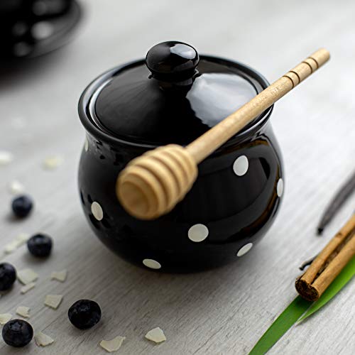Black and White Polka Dot Large Ceramic 1.7l 60oz 4-6 Cup Teapot Milk Jug Sugar Bowl Set R30371