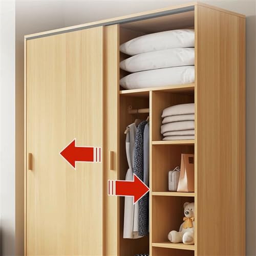 Solid Wood Wardrobe Closet Armoire Sliding Door Storage Cabinet 63" L x 18" W x 71" H V6546