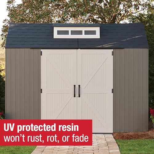 Gray 7 x 7 Ft Resin Outdoor Storage Shed F814429