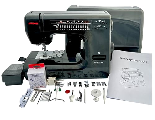 Heavy-Duty Sewing Machine with Aluminum Body, 18 Stitches, Free Arm, Built-In Needle Threader A68289