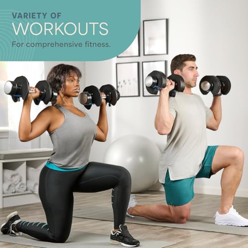 Adjustable Dumbbells Set - 5in1-15lb 25lb 43lb 55lb with Rack O905811