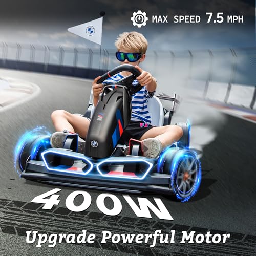 Black Electric Go Kart with Adjustable Seat W788147