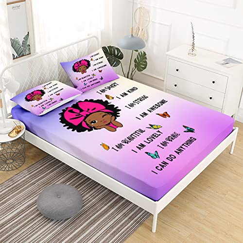 Purple Fitted Sheet Set with 2 Pillowcases N9635
