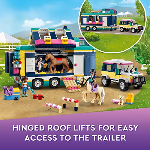 Horse Show Trailer with 2 Horses, SUV Car and Riding Accessories J34186