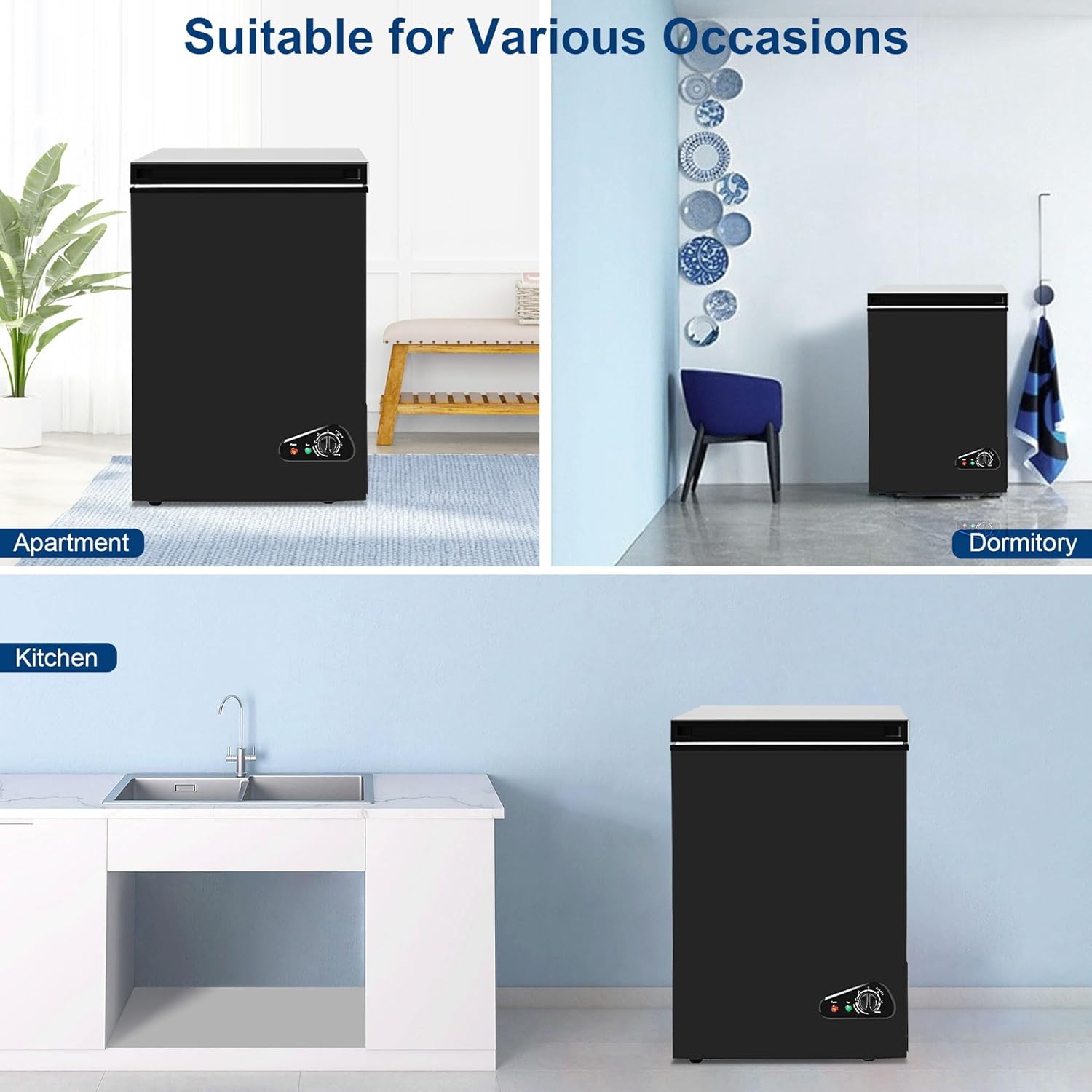 Compact Chest Freezer 4.0 cu ft with Removable Basket I2901