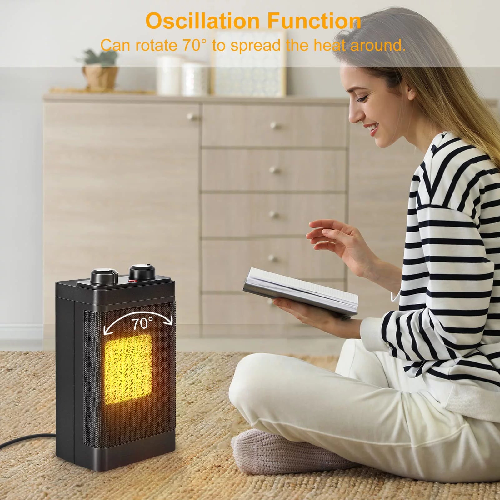 1500-Watt Ceramic Oscillating Space Heater Q57160