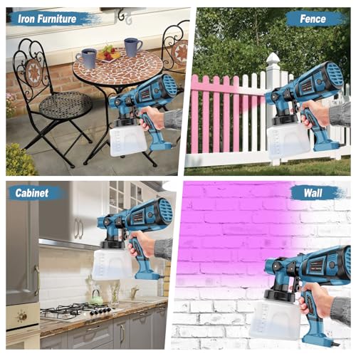Blue Electric Paint Sprayer 1400ml 4 Nozzles 3 Patterns I364076